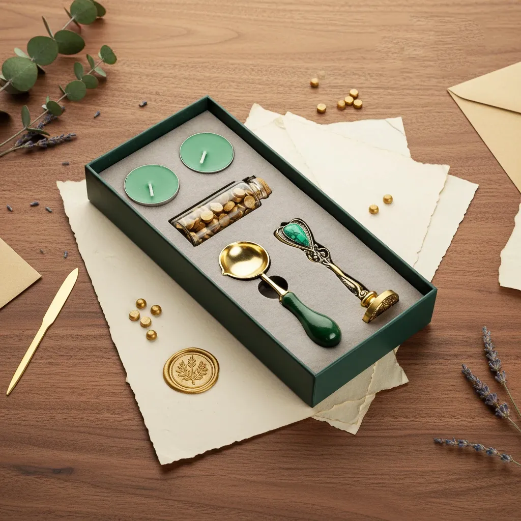 Artboard 7 ست مهر و موم طرح اختصاصی برای هدیه و بسته بندی