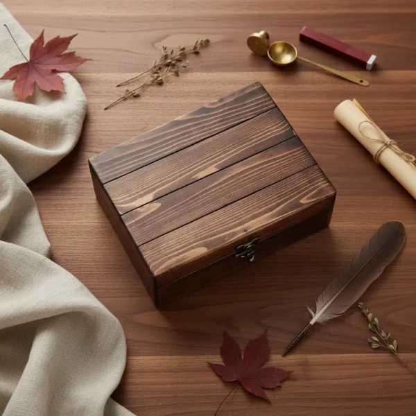 جعبه چوبی هدیه مهر و موم